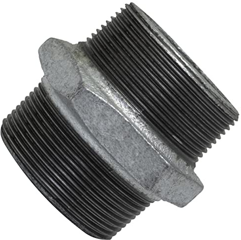 AERZETIX - C65021 - Niple igual macho-macho 2x2 galvanizado - en hierro fundido - racor de tubo para atornillar de doble rosca - pezón fontanería-calefacción instalación de agua alimentación