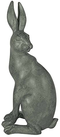 Hase Figur 30 cm Groß Deko Beton-Optik Grau Tischdeko Ostern Osterhase