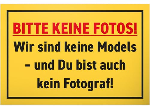 DankeDir! Bitte keine Fotos - Schild 30 x 20 cm - Geburtstagsgeschenk lustiger Spruch Türschild Spruchschild Fotografieren verboten - Geschenkidee Party Deko Geschenk Kollegen Freunde