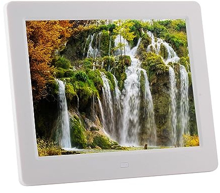 8-Zoll-Digitalfotoalbum digitaler Fotorahmen 1024 * 768 hochauflösende Bildschirmwerbemaschine (Color : White)