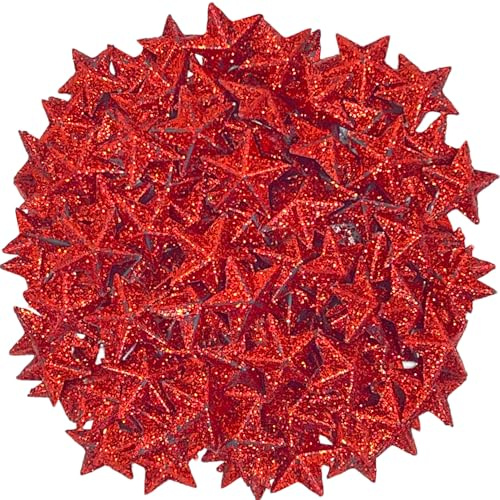 MIJOMA Decorazione 3D con stelle glitterate sparse - decorazione da tavola per occasioni festive, Natale, compleanni, matrimoni, Capodanno - stelle sparse per decorazione e artigianato (dimensioni: 2