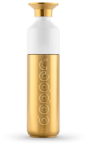 Dopper Steel Gold drinking bottle 490ml - stainless steel water bottle - BPA free water bottle, 18/8 stainless steel, leakproof - sports bottle for sports, outdoor & office