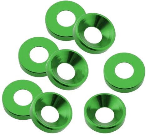 20 Stück Aluminium Bunte Senkkopfschraube Unterlegscheiben Dichtung Rot/Grau/Gold/Tiefblau/Schwarz/Rosa/Lila M2 M3 M4 M5 M6 (Color : Green, Size : M6 20PCS)