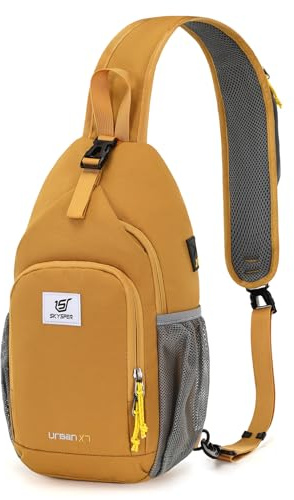 SKYSPER Bröstväska axelväska män slingväska liten crossbody Bags män kvinnor lätt axelväska vandring utomhus resor, URBANX7 bröstfickor