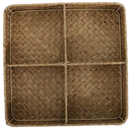 KITANDOVE 1stk Couchtisch Aufbewahrungskorb Korbtablett Aufbewahrungskörbe Für Regale Dekorative Aufbewahrungskörbe Gewebtes Tablett Toilettenpapierkorb Aus Hyazinthe Brotkorb Rohrkolbengras