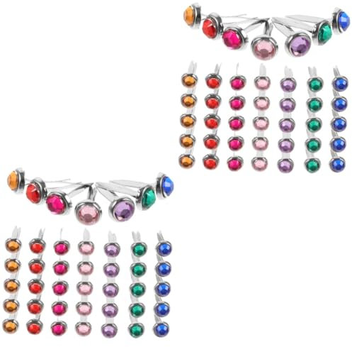 VILLCASE 2 Sätze Bunte Horn Nägel Papierbefestigungen Für Bastelzwecke Brads-papierbefestigungen Sammelalbum-papierbefestigungen Brads Für Das Handwerk Papierverschlüsse Metall 50 Stück * 2