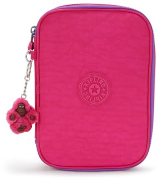 Kipling Dam 100 pennor sminkväska, Azalea rosa, 8.25''L x 6''H x 2''D, Kipling Dam 100 pennor sminkväska