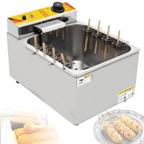 Coupe-légumes électrique, friteuse électrique Commerciale 12L 1900W Automatique pour Fromage, Hot-Dog, saucisses, Gril, poêle, bâtonnets, friteuse, pour Chips, Frites, Beignets, 330x445x300m