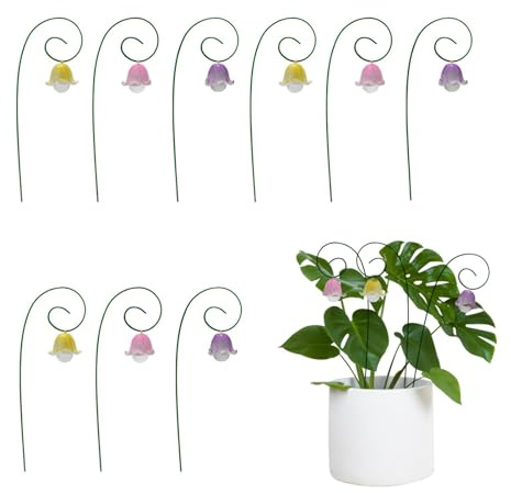 Lirio de los valles Estacas decorativas de jardín - 9 piezas de orquídea de resina para plantas en maceta | Soporte para flores en miniatura, púas para plantas de flores de orquídeas, accesorios para
