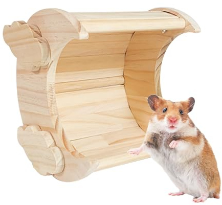 Maison De Hamster En Bois | Ḥabitat Chinchilla En Forme De Lune Pour Les Petits Animaux De Compagnie | Hutch En Bois Mignon Pour Les Hamsters, Les Chinchillas, Les Lapins, Les Hérissons, Les Gerbilles