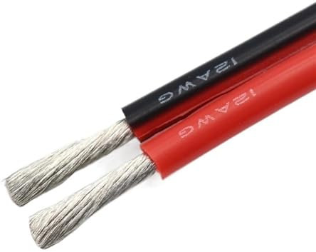Silicone high-voltage cable, Silicone Parallel Cable 2 Pins Tin-plated Copper Wires Multiple AWG Red Black Multiple Lengths(20awg,20 Meters)