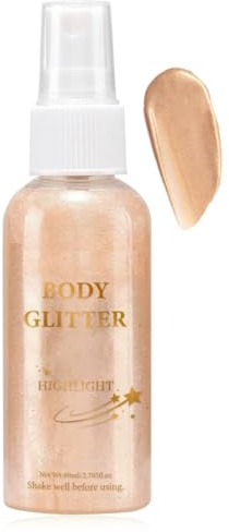Rose Gold Body Shimmer Oil-Face and Body Oil-Bronzer Smooth Shine Liquid Foundation-Long-lasting,Waterproof Moisturizing Liquid Highlighter-Shimmer Highlighter Makeup for Woman Man