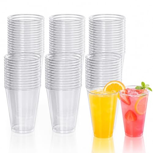 60 Stück Mehrwegbecher 100ml, Transparente Trinkbecher aus Hartplastik, Stapelbare Partybecher Kunststoffbecher, Kleine Cocktailbecher für Hochzeit, Geburtstag, Buffet, Dessert & Verkostung (60pcs)