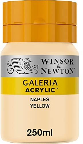 Winsor & Newton 2137422 Galeria Acrylfarbe, hohe Pigmentierung, lichtecht, buttrige Konsistenz, 250 ml Tube - Neapelgelb