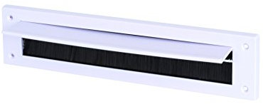 Internal Letter Box Draught Excluder Cover With Brushes & Flap - White PVC