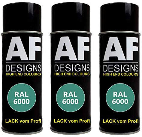Alex Flittner Designs 3x RAL Lackspray Autolack Buntlack Spraydose RAL6000 PATINAGRUEN matt