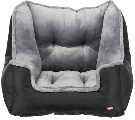 TRIXIE Autositz für Hunde - auch als Reisebettchen - Befestigungsgurte für Fahrzeugsitz - Gurtdurchführung - weich gepolstert - waschbar bei 30 °C - 50 x 40 x 50 cm - 13179