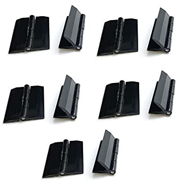 Lot de 10 charnières en plastique acrylique noir pliables et durables 25 mm x 35 mm