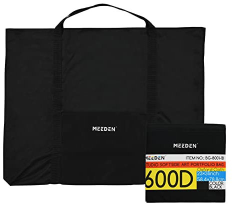 MEEDEN A2 Art Portfolio Case 58 X 79 CM, Waterproof Light Weight Art Carry Bag with Shoulder Strap, for Artwork, Poster, Sketch Drawing, Canvas, Photography Storage