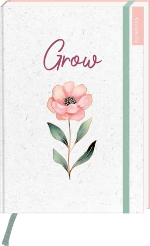 myNOTES Papeterie: Notizbuch A5 Blumenträume: Grow | Blankbook Medium, gepunktet, in floraler Optik für Notizen, Pläne, Ideen (myNotes A5)