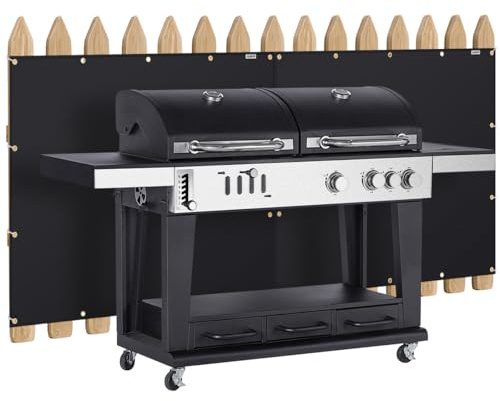 FIREWESS Värmesköld bakom grill 10 cm x 15 cm värmeskyddsmatta för vägg, däckstaket, räcke, grill och kylskåp, kraftigt brandsäkert skydd och skärmskydd, däckräcke från grill