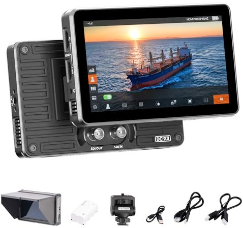 VILTROX DC-X3 2000Nits Kamera Field Monitor Touchscreen 6-Zoll Camera Monitor Full HD1920x1080 IPS 4K HDMI/3G-SDI Loop In/Out, 3D LUTs Peaking Focus Assist, 160° Weitwinkel, Sonnenblende Haube, Akku