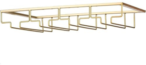 Guldhängande vinglasställ med skruvar, 3/4/5 slits Modernt stålställ för vinglas under skåpet, hängare i glas för bar, kök(40x28cm)