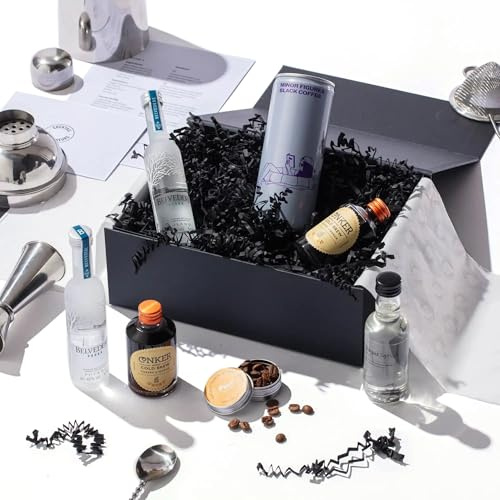 Espresso Martini Gift Set with Beginner Bar Equipment - 4 Premium Cocktails | Includes Ingredients, Recipe & Tutorial Videos | Alcohol Gift Box for Vodka Lovers | Cocktail Connoisseurs