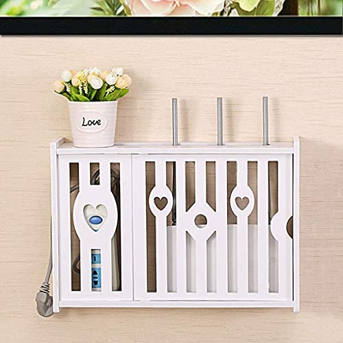 FGDIUCVN Floating Shelves Solid Wood Partition/Wallmounted Tv Cabinet/WiFi Router Rack/Storage Rack for Tv Components/Media Console/Cable Box/Router/Remote/DVD Player/Game Console/Tv Shelf/Living ro,