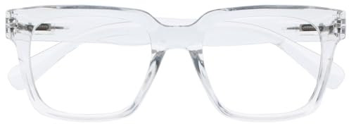 OPULIZE ERA Lunette anti lumiere bleue femme & homme - Lunettes Ecran/Gaming - Cadre Surdimensionné - Anti-éblouissement Anti-Reflet Protection UV - Transparent