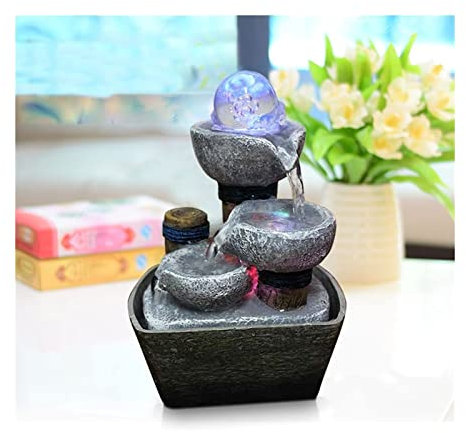 ASerZenith Fontaine De Table en Cascade, Boule Porte-Bonheur Fengshui, Fontaine d'eau De Bureau, Artisanat Artificiel D'Intérieur, Décoration De Maison, Club, Bureau, Service À Thé(B)