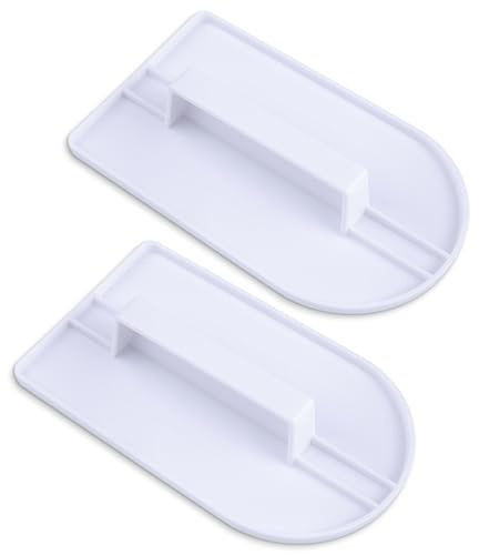 2PCS Fondant Smoother Tool - Plastic Cake Decorating Smoother & Polisher, White Fondant Smoother & Scraper Set, Professional Cake Decorating Tools for Smoothing Icing, Sculpting, and Sugar Craft