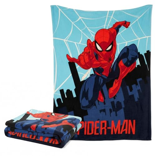 Couverture Spiderman pour Enfants 160 x 130 cm - Couverture Douce et légère pour garçons et Filles, Chaude, agréable et très Confortable au Toucher, idéale pour Le lit ou Le canapé