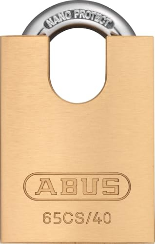 ABUS Vorhängeschloss Messing 65CS/40 - Schlosskörper aus Messing - gehärteter Stahlbügel und Bügelschutz - ABUS-Sicherheitslevel 5