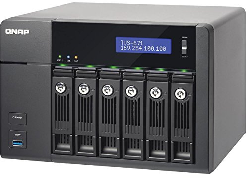 QNAP TVS-671-I3-4G - Serveur NAS de Stockage Unifié 6 Baies, Intel Core i3 3.5 GHz Dual Core, 4Go RAM Extensible, 4 Gbe LAN, HDMI, 10G-ready, 4K-ready, Châssis Vide
