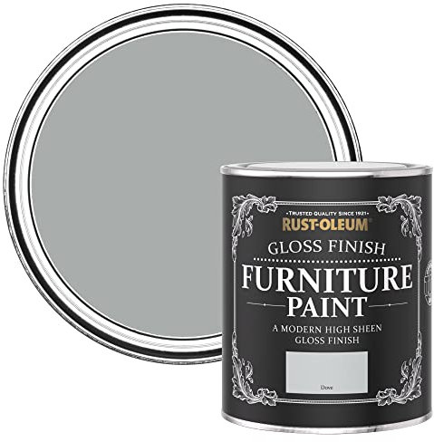 Rust-Oleum Light Grey Furniture Paint in Gloss Finish - Dove 750ml