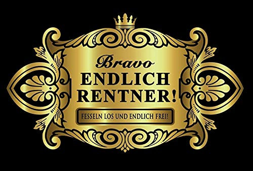Oblique-Unique® Flaschenetikett Endlich Rentner – eleganter Goldener Aufkleber für Sekt- oder Weinflaschen, stilvolle Deko zur Verabschiedung, Ruhestand, Rente, Abschiedsgeschenk