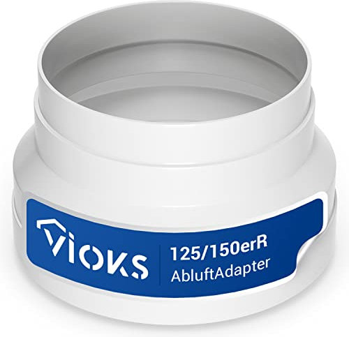 VIOKS Abluftschlauch Adapter 150mm - 125mm Reduzierstück für Abluftrohr Dunstabzugshaube, Abluftschlauch Verbinder für PVC Lüftungsschlauch 150mm