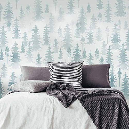Mountain Pines Wall Stencil Kit – 5-Piece Reusable Stencils for Painting Walls – Pine Forest Design for Home Décor – Easy DIY Wall Makeover