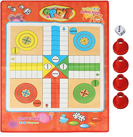 Alomejor Ludo Traditional Board Brain Game Snakes and Ladders Ludo Game Set for All Ages