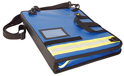 tee-uu BIG Einsatz-Organizer | PLANE | blau | für Unterlagen bis DIN A4 | Tragegriff und abnehmbarer Schultergurt | 5 farbcodierte Dokumentefächer | Schreibbrett aussen | Ringbuch für Klarsichtfolien
