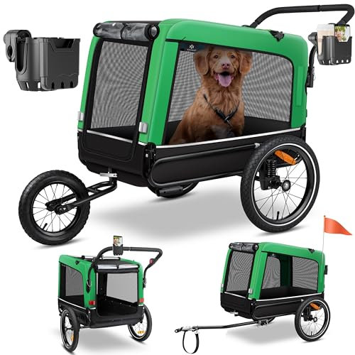KESSER® Hundeanhänger Boxer 3-in-1 Hundebuggy & Jogger Fahrradanhänger groß ca. 240 Liter Volumen, gefedert, Material: 600D Oxford Canvas, SmartSpace Concept, maximale Belastbarkeit: 40 kg
