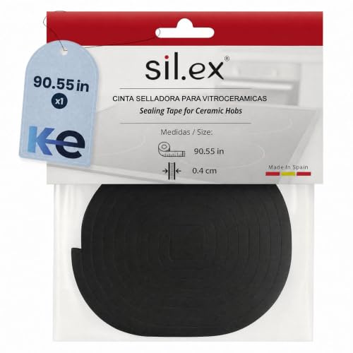 Anakel Home Repuesto de Junta Adhesiva Aislante para Vitrocerámica y Placa de Cocina, Cinta Selladora Impermeable | Repuesto Universal, Espuma, Adhesivo Resistente, 4 mm de Grosor
