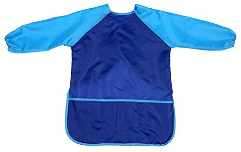 Malschürze Kinder,Malkittel für Kinder 2-7 Mädchen/Junge,Baby Kunst Malerei Handwerk Wasserdicht Kittel Langarm Lätzchen Schürze Smock Bastelschürze für Schule Malerei, Kochen, Essen,Laboraktivität