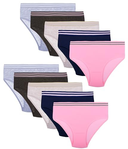 LOREZA ® 10er Pack Mädchen Slips Unterwäsche aus Baumwolle 92-170