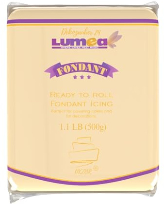 Dekozauber24 Premium Fondant elfenbein, 500g, glutenfrei, für Torten, Kuchen und Figuren, creme farbiges Rollfondant zum Ausrollen für essbare Tortendeko, weich und biegsam