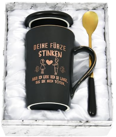 Joymaking Tasse Lustige Geschenke Für Ihn Jahrestag Kaffeetasse mit Spruch - ICH LIEBE DICH SO LANGE Partner Geschenke für Freund Freundin Valentinstag und Weihnachtsgeschenke