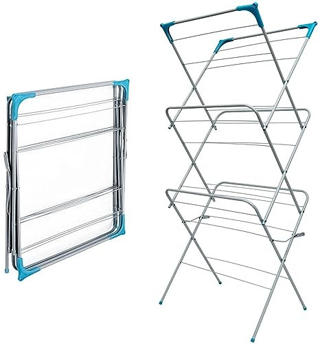 RILOOP 3 Tier Clothes Dryer Airer Foldable Laundry Rack Washing Line Drying Horse 14m