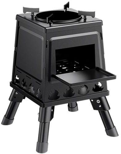 Fogones de Hierro Fundido para Cocina de Leña Estufa Portátil al Aire Libre Estufa de Leña Plegable para Acampar para Calentar y Cocinar