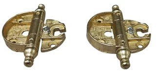 BricoShopping Par de bisagras para puertas y armarios de madera antigua en estilo clásico, acabado dorado, metal, rústico